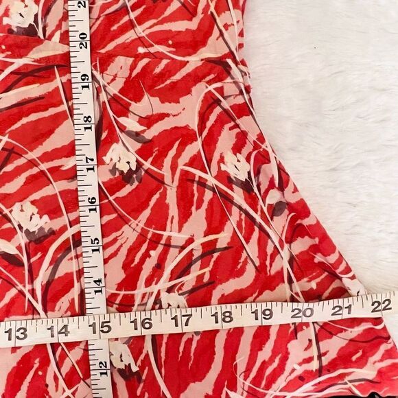 Allsaints Women's Red 3/4 Sleeves Katori Floral Button Front Shirt Dress - Picture 7 of 8